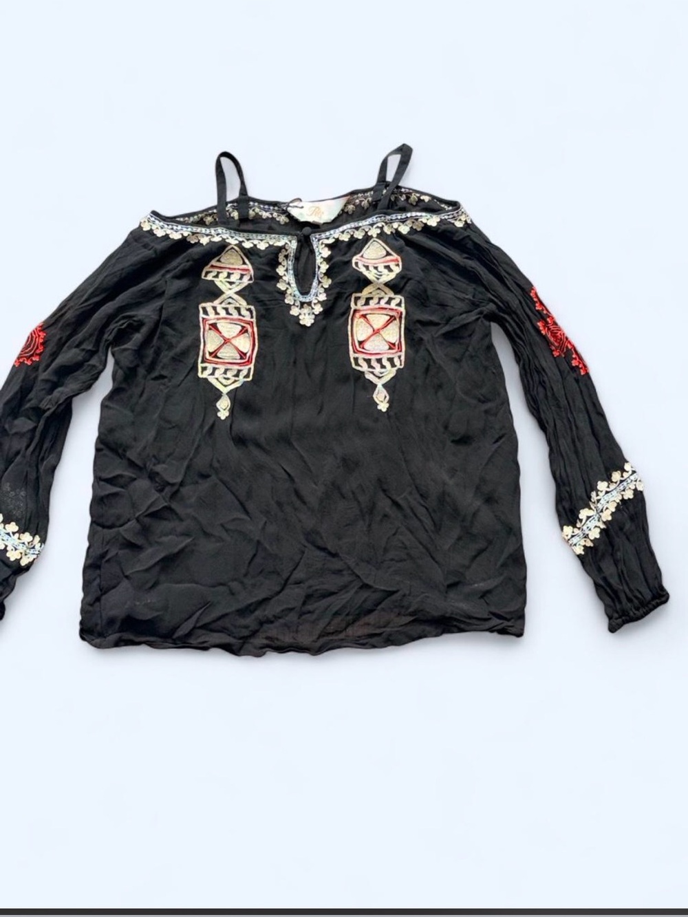 Roja Embroidered Blouse Black Viscose
